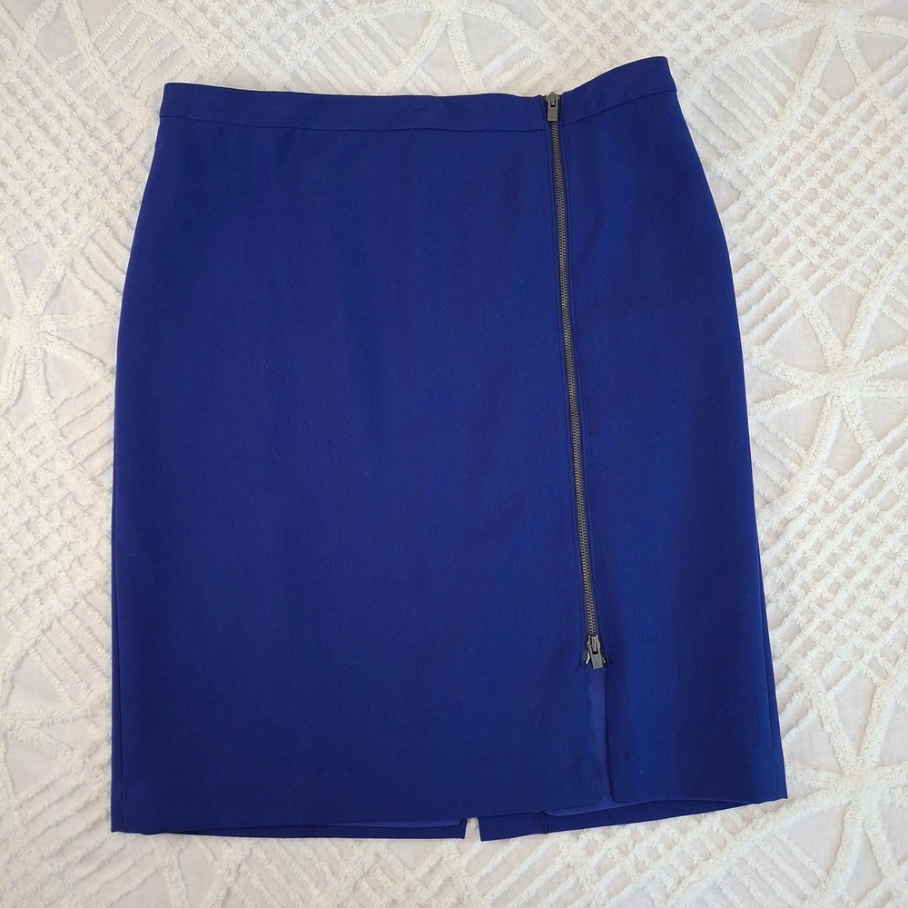 Talbots Women's Size 16 Royal Blue Pencil Skirt‎ Zipper Detail Business Casual
